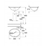 Iš apačios montuojamas praustuvas Grohe BAU CERAMIC 39423000, baltas